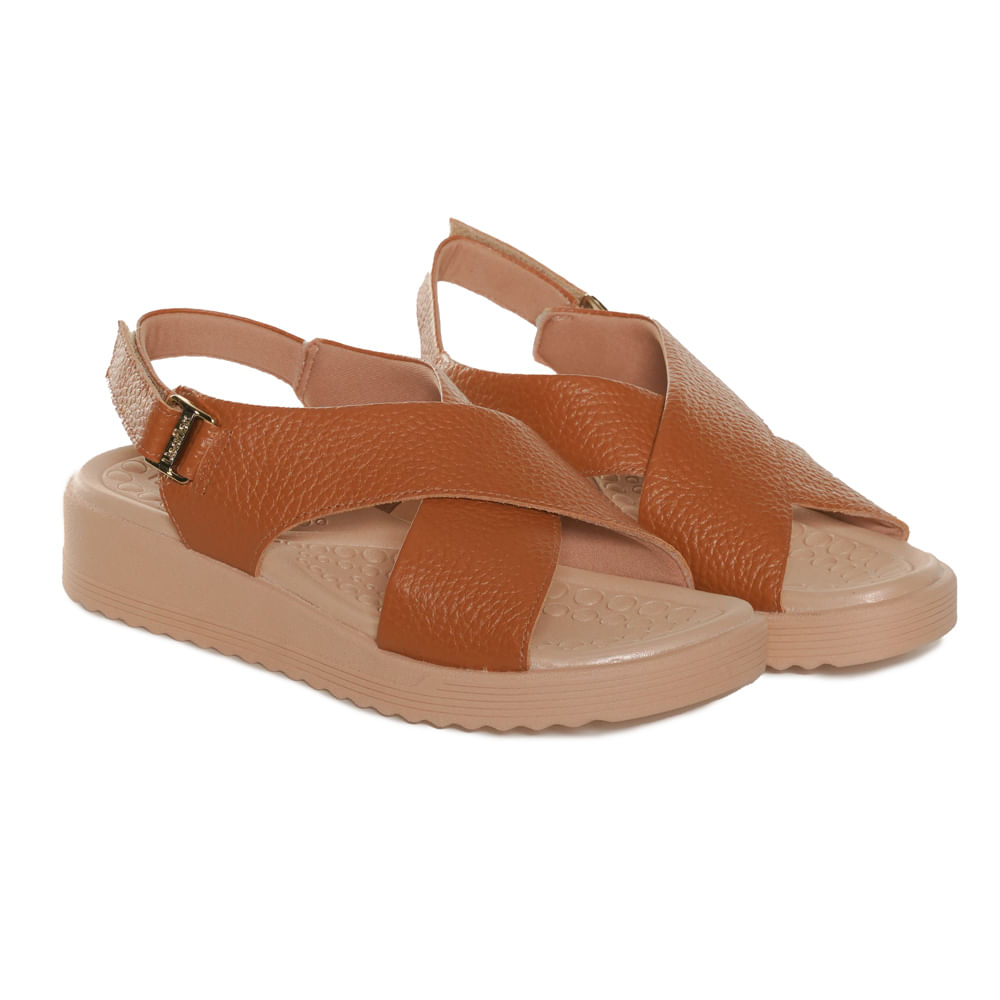Usaflex Sandalia 24-MA10005-3 Tan Couro -7-